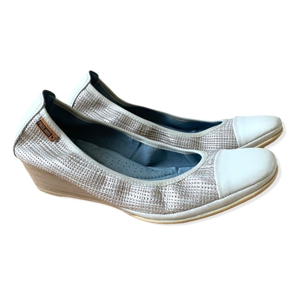 Pikolinos Square Toe Slip on Low Wedge Sho…